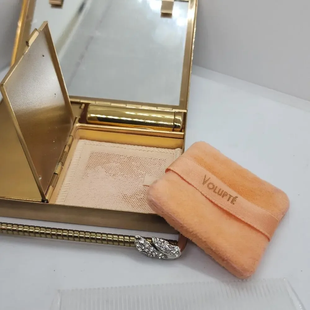 Vintage Volupte Swinglok Sophisticase Caryall Compact 1940-1050s Vanity Purse